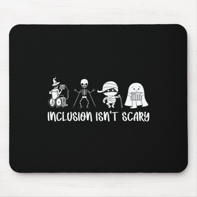 Isn't Scary Teacher Skeleton Ghost Cute Halloween  Mouse Pad (Front)