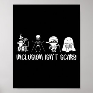 Isn't Scary Teacher Skeleton Ghost Cute Halloween  Poster