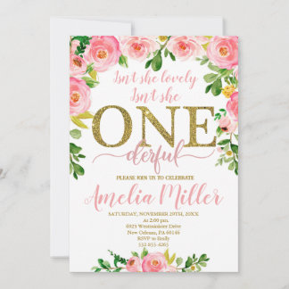 Isn't she lovely Birthday, Girls First Birthday Invitation