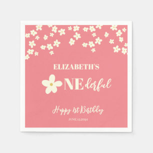Isn't She Lovely Daisy 1st Birthday Cute Flowers Napkin