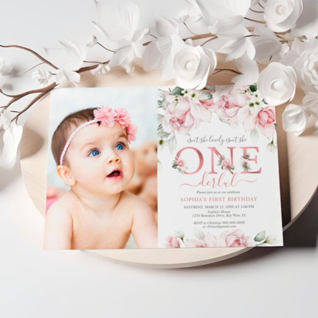 Isn't She Lovely, Isn't She ONEderful 1st Birthday Invitation (Creator Uploaded)