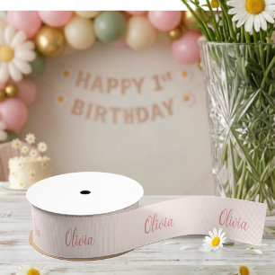 Isn't She One-derful Daisy Personalised Name Grosgrain Ribbon