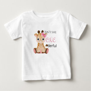 Isn't she Onederful baby girl birthday shirt