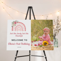 Isn't She Onederful boho Rainbow Birthday photo 