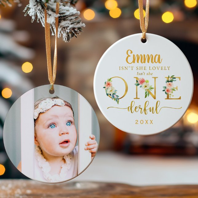 Isn't She Onederful Girl First Christmas Ceramic Tree Decoration (Creator Uploaded)