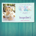 Isn't She ONEderful Girls 1st Birthday Party Banner<br><div class="desc">Throw an amazing party for your baby girl with these pretty blue i"Isn't she ONEderful" 1st birthday party banners. Easy to personalise for that special day.</div>