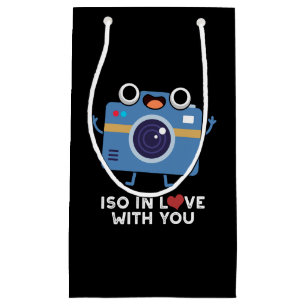 ISO In Love With You Funny Camera Pun Dark BG Small Gift Bag