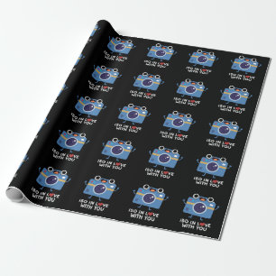 ISO In Love With You Funny Camera Pun Dark BG Wrapping Paper