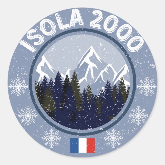 Isola 2000 Ski Resort Classic Round Sticker (Front)