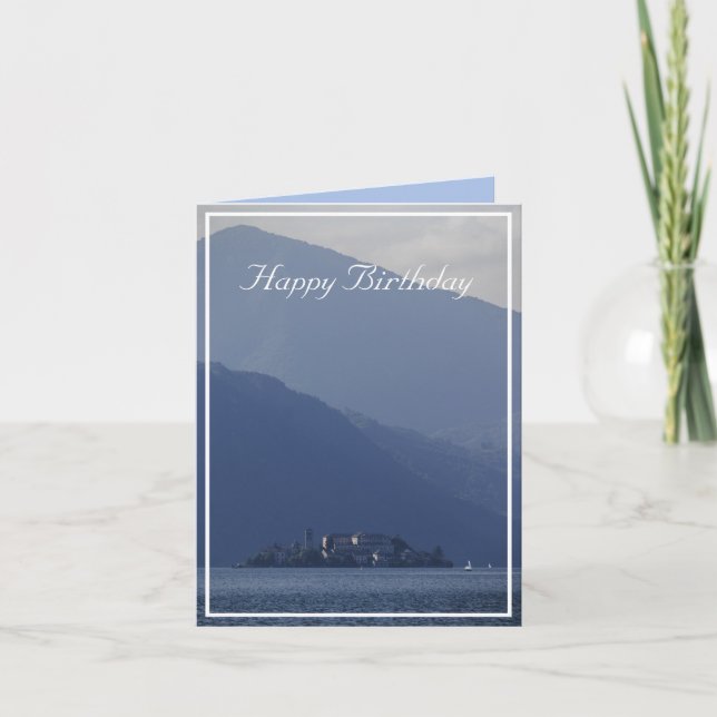 Isola San Giulio, Lake Orta, Italy Birthday Card (Front)