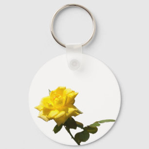 Isolate Yellow rose Key Ring