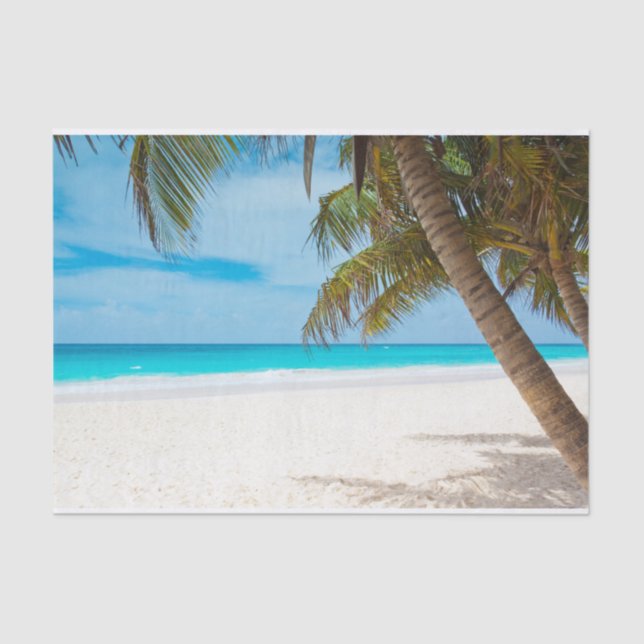 Isolated Beach and Palm Trees  Tissue Paper (Front)
