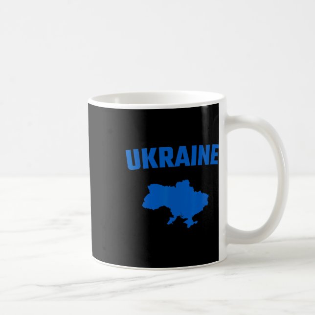 Isolated Blue Silhouette Of A Map Of Ukraine  Coffee Mug (Right)