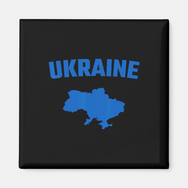 Isolated Blue Silhouette Of A Map Of Ukraine  Magnet (Front)