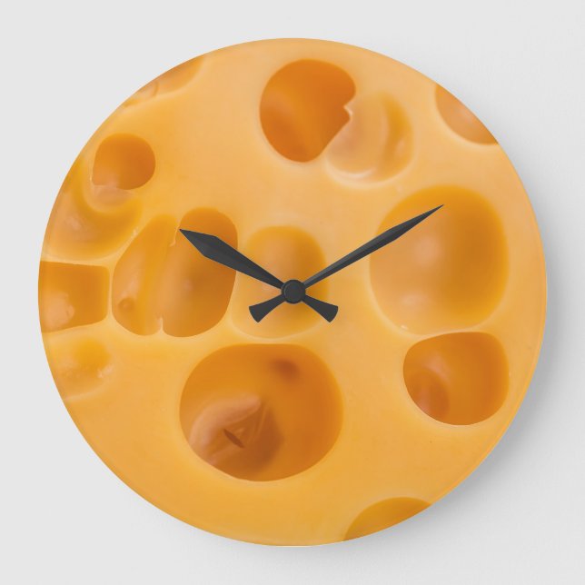 Isolated cheese piece, lovely design large clock (Front)