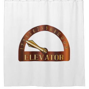 Isolated Elevator Floor Indicator Shower Curtain