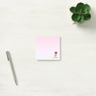 Isolated flower post-it notes