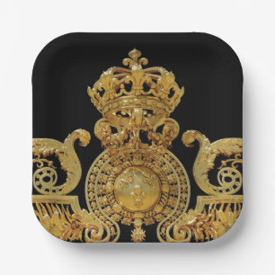Isolated Golden gate of Versailles castle - France Paper Plate