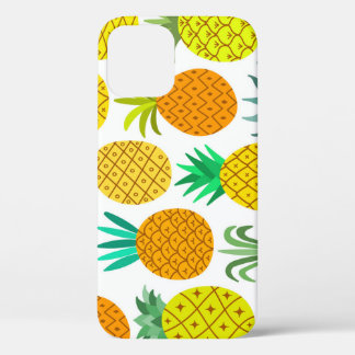 Isolated Pineapple: Vintage Seamless Pattern. iPhone 12 Case