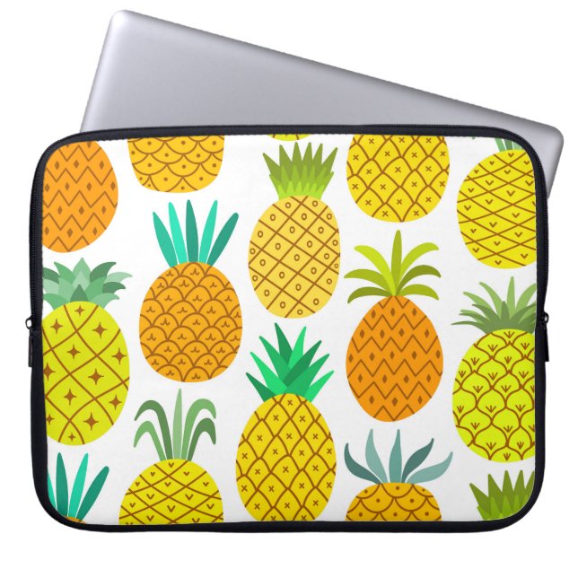 Isolated Pineapple: Vintage Seamless Pattern. Laptop Sleeve (Front)