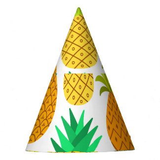 Isolated Pineapple: Vintage Seamless Pattern. Party Hat