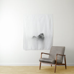 Isolated rock in a mist of sea tapestry