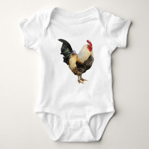 Isolated rooster baby bodysuit