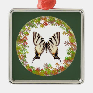 Isolated Scarce Swallowtail butterfly Metal Tree Decoration