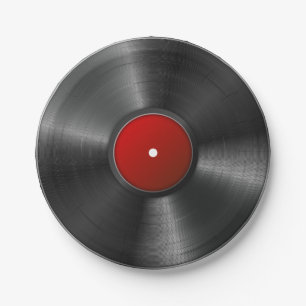 Isolated Vinyl record Paper Plate