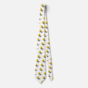 Isolated Yellow rose pattern Tie