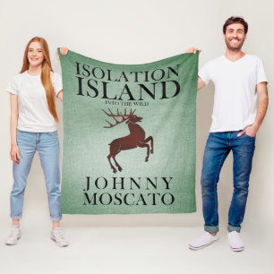 Isolation Island Deer Clue Design Fleece Blanket