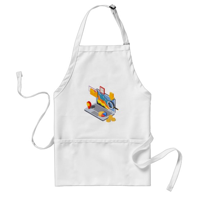 Isometric Business Data Analytics Laptop Standard Apron (Front)