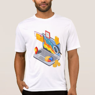 Isometric Business Data Analytics Laptop T-Shirt