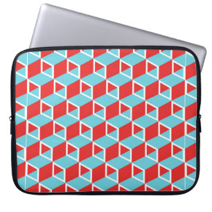 Isometric colourful cube box seamless pattern back laptop sleeve