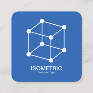 Isometric Cube - Blueprint Square Business Card