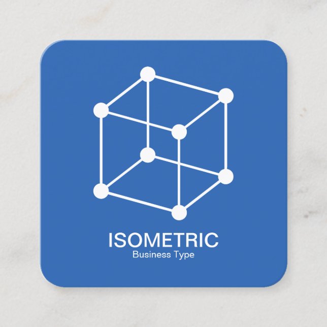 Isometric Cube -  Blueprint Square Business Card (Front)