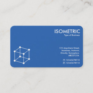 Isometric Cube Motif - Blueprint (Both Sides) Business Card