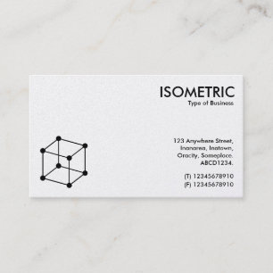 Isometric Cube Motif - White/Black Business Card