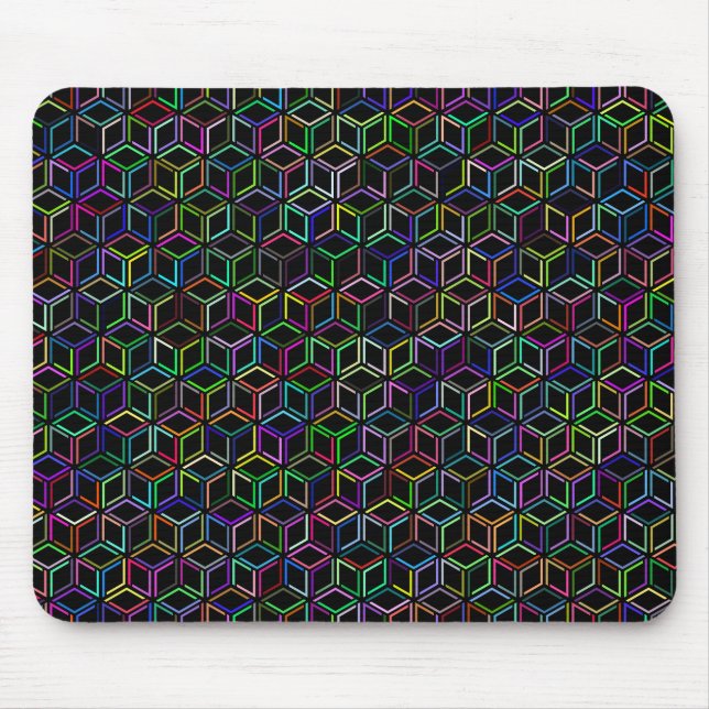 Isometric Cube Pattern Mouse Pad (Front)