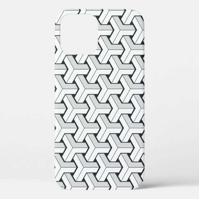 Isometric Cubes Black White Pattern Case-Mate iPhone Case (Back)
