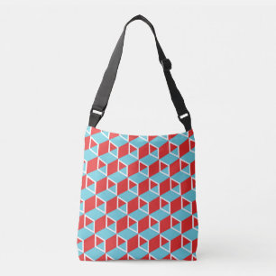 Isometric Cubes: Colourful Vintage Background. Crossbody Bag