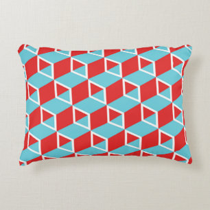 Isometric Cubes: Colourful Vintage Background. Decorative Cushion