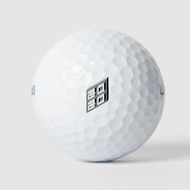 Isometric Happy New Year 2020 text design Golf Balls (Front)