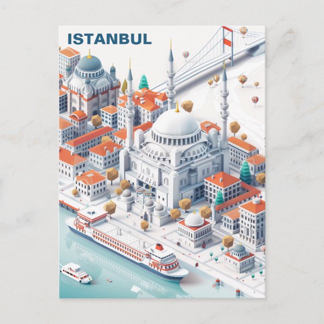 Isometric Istanbul Travel Postcard (Front)