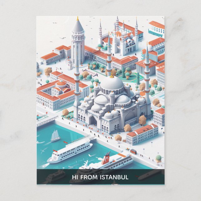 Isometric Istanbul Travel Postcard (Front)
