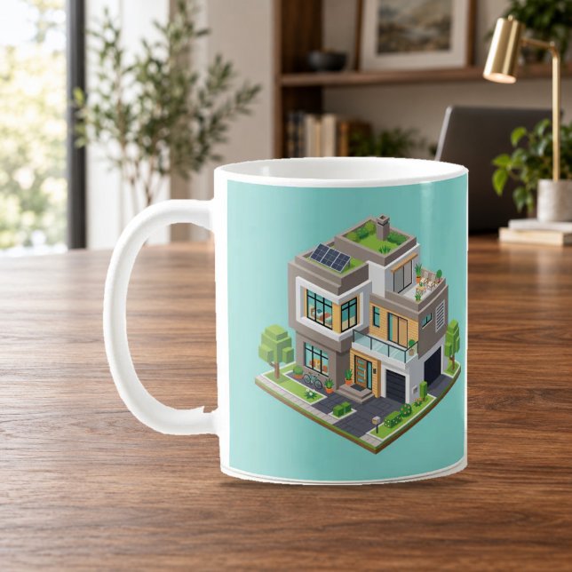Isometric Modern House Cute Architecture Mug (Creator Uploaded)