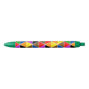 Isometric Rainbow Triangles Black Ink Pen
