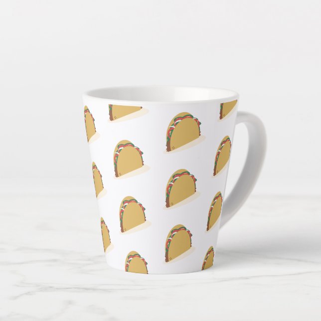 Isometric Taco Shell Food Restaurant Latte Mug (Right Angle)