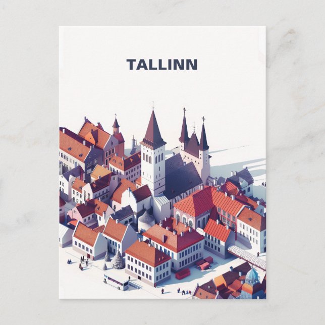 Isometric Tallinn Travel Postcard (Front)