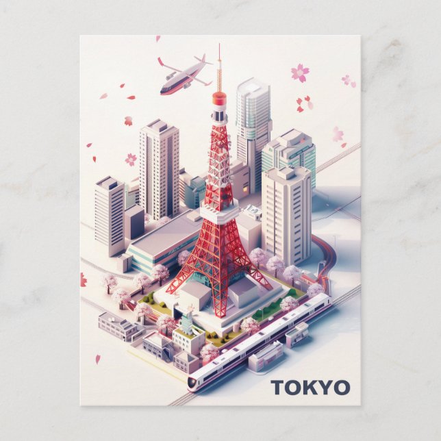 Isometric Tokyo Travel Postcard (Front)
